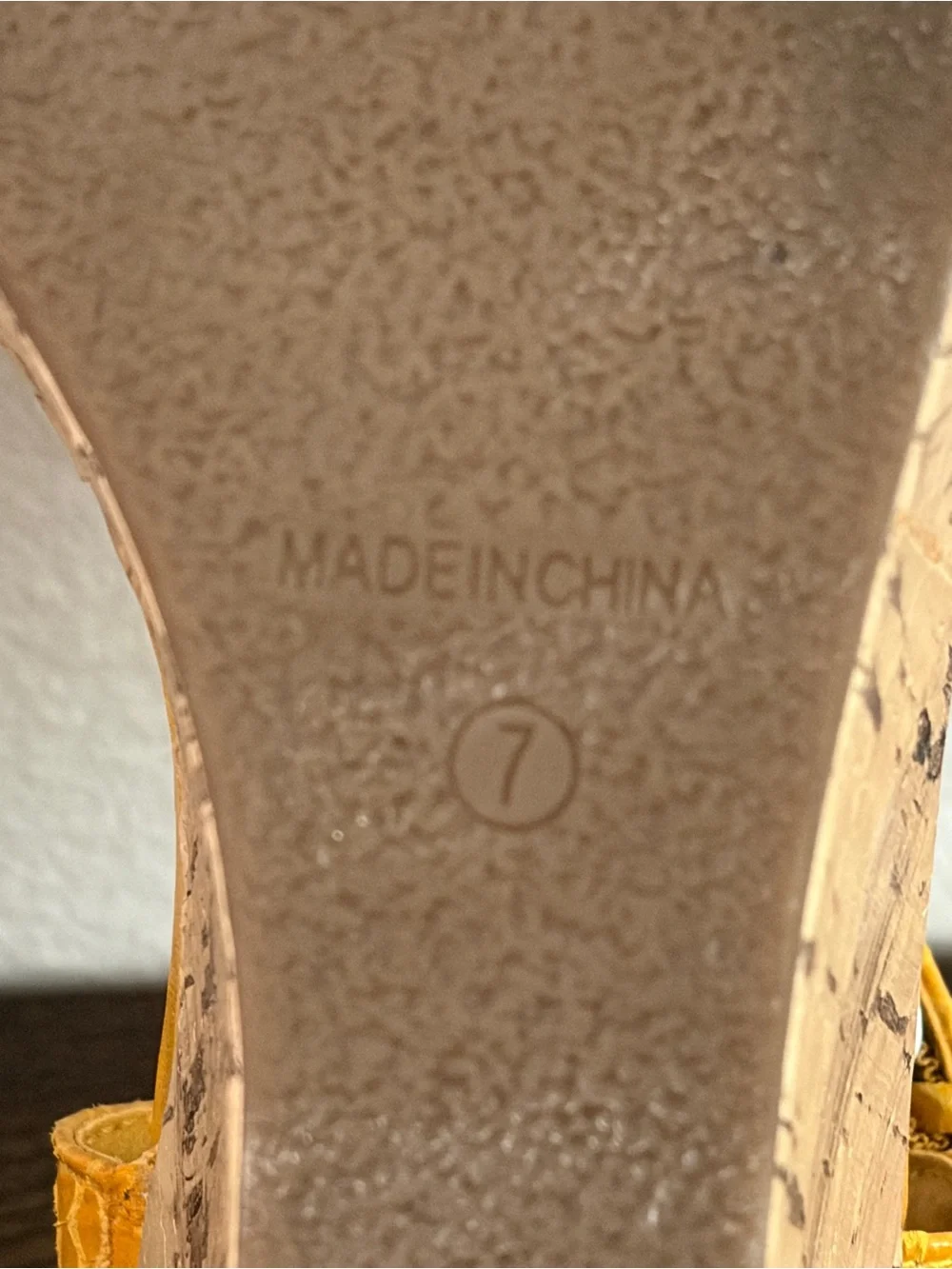Coach and Four | Yellow Cork Wedge Sandals |  3